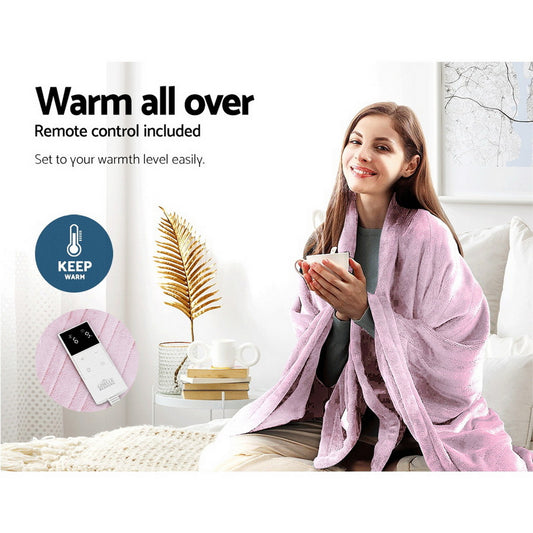Giselle Bedding Heated Electric Throw Rug – Fleece Snuggle Blanket | Machine Washable | 3 Colours