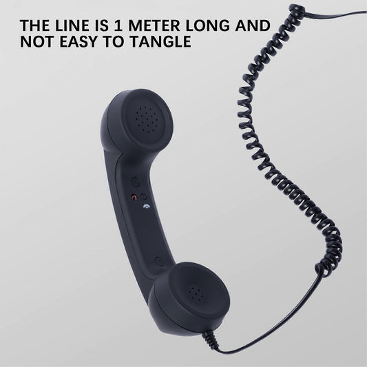 USB-C Retro Phone Handset – Plug & Play, iPhone & Android (Black)