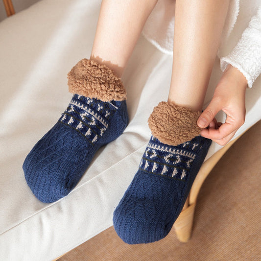 Blue Non-Slip Warm Socks – Unisex Slipper Socks (3 Sizes Available)