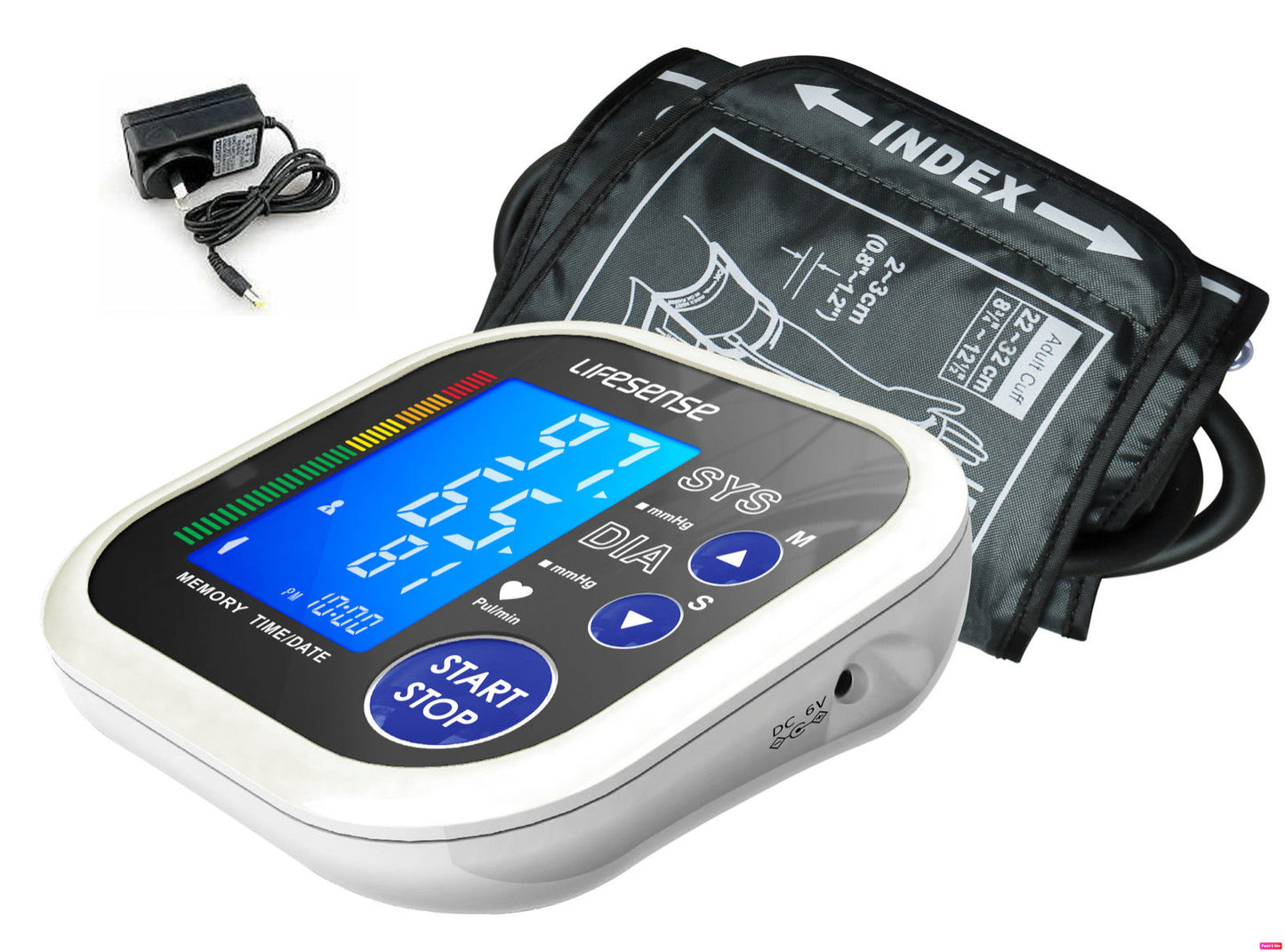 Digital Upper Arm Blood Pressure Monitor with AC Adapter & Cuff
