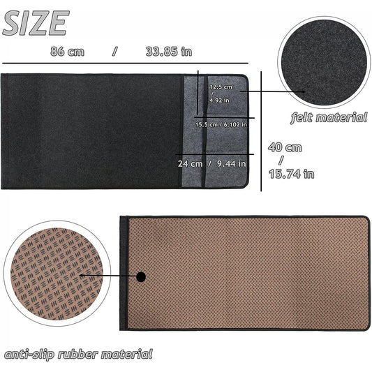 Felt Couch Armrest Organiser - Multifunctional Storage Pouch Beige and Grey colour options