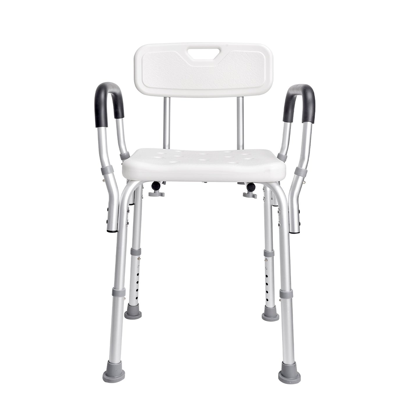 Adjustable Shower Chair with Backrest & Armrests - Non-Slip Seat (158 kg Capacity)