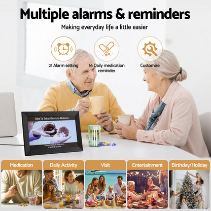 Artiss 10" Digital Day Clock — Date, Alarm & Medication Reminder. Black or White