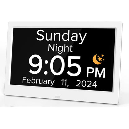 Artiss 10-Inch Digital Day Clock with Auto-Dim & Reminders, Black