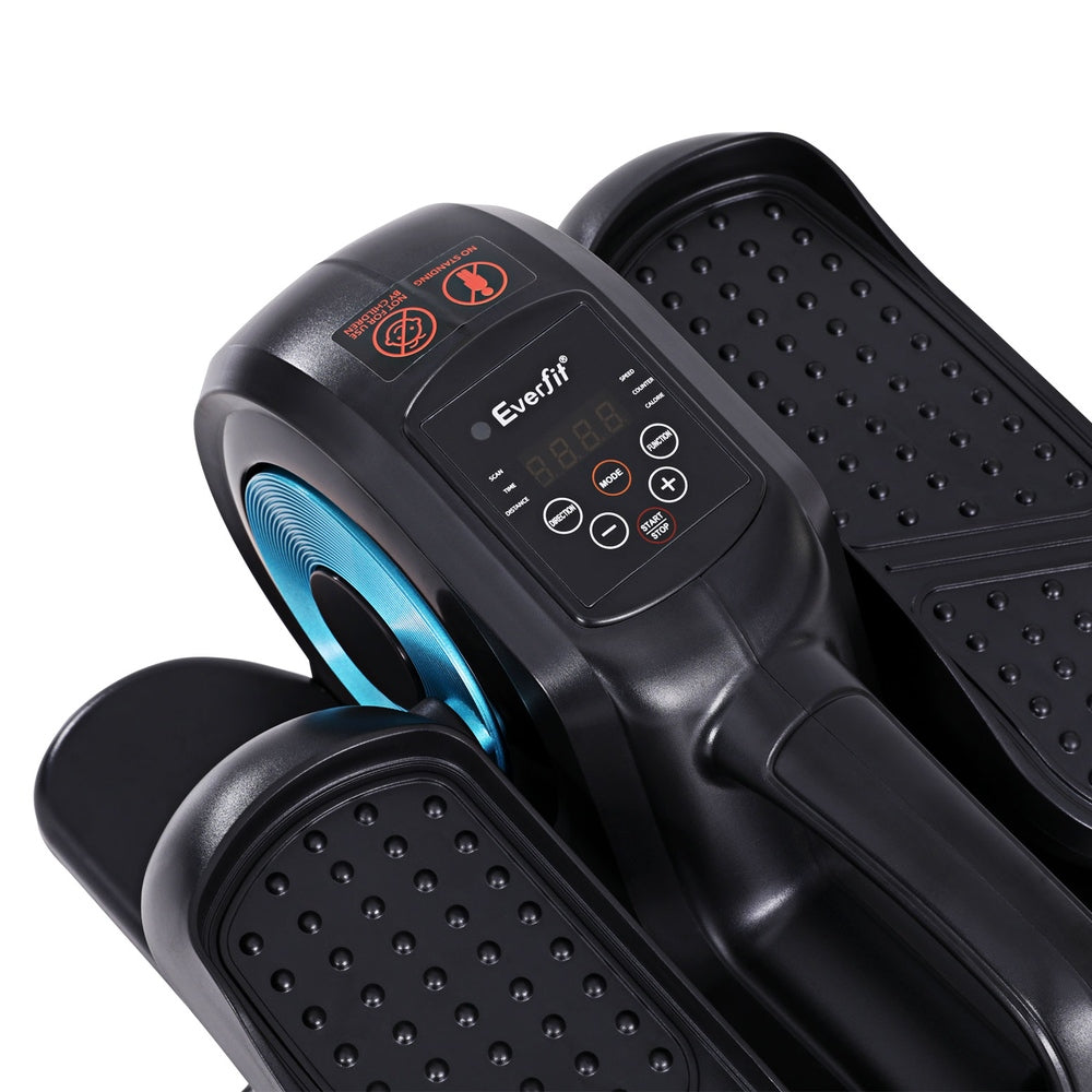 Everfit Mini Pedal Exerciser, 12-Speed Manual Mode, Black/Blue