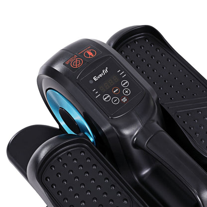 Everfit Mini Pedal Exerciser, 12-Speed Manual Mode, Black/Blue