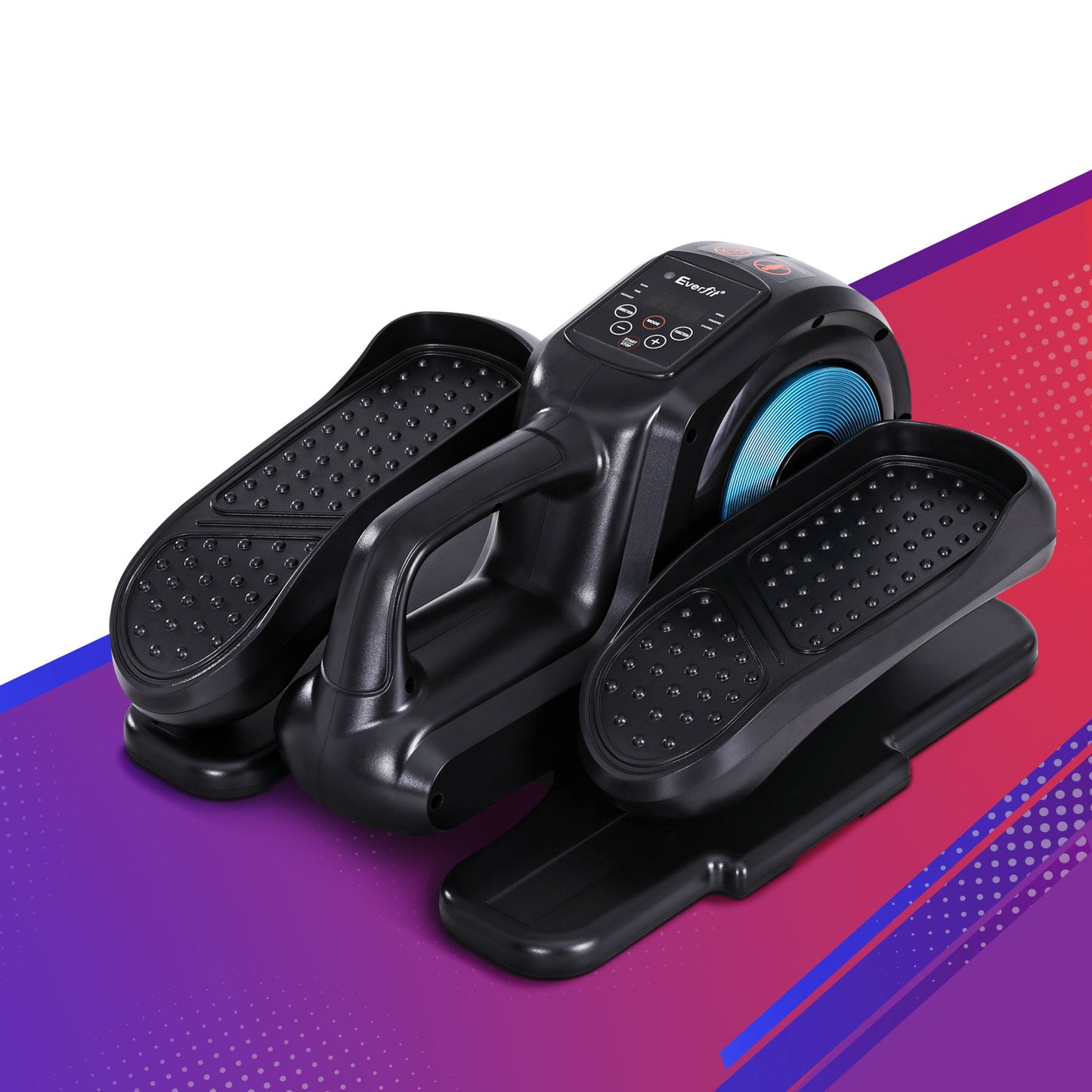 Everfit Mini Pedal Exerciser, 12-Speed Manual Mode, Black/Blue