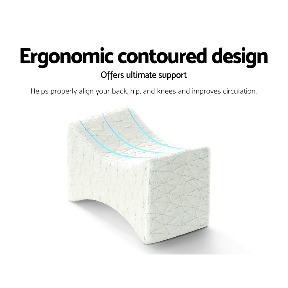 Giselle Bedding Memory Foam Knee Pillow - Ergonomic Leg Support Cushion