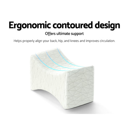 Giselle Bedding Memory Foam Knee Pillow - Ergonomic Leg Support Cushion
