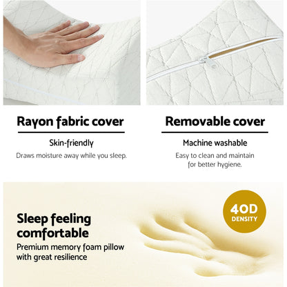 Giselle Bedding Memory Foam Knee Pillow - Ergonomic Leg Support Cushion