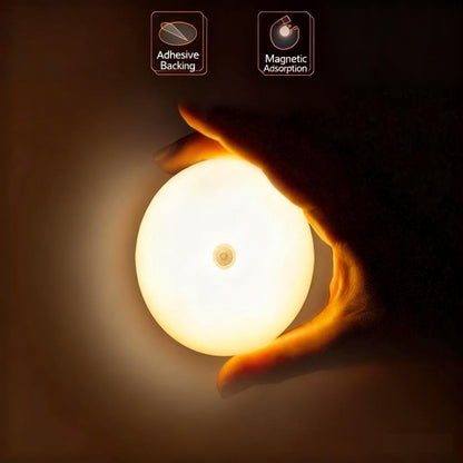 Motion Sensor LED Night Light - Rechargeable Stick-On Light for Night Use