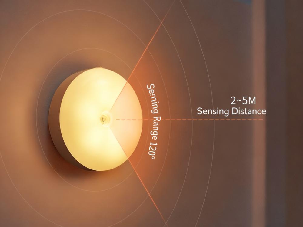 Motion Sensor LED Night Light - Rechargeable Stick-On Light for Night Use