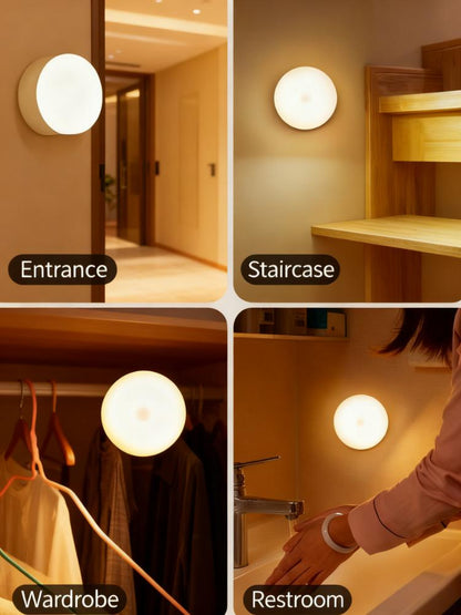 Motion Sensor LED Night Light - Rechargeable Stick-On Light for Night Use