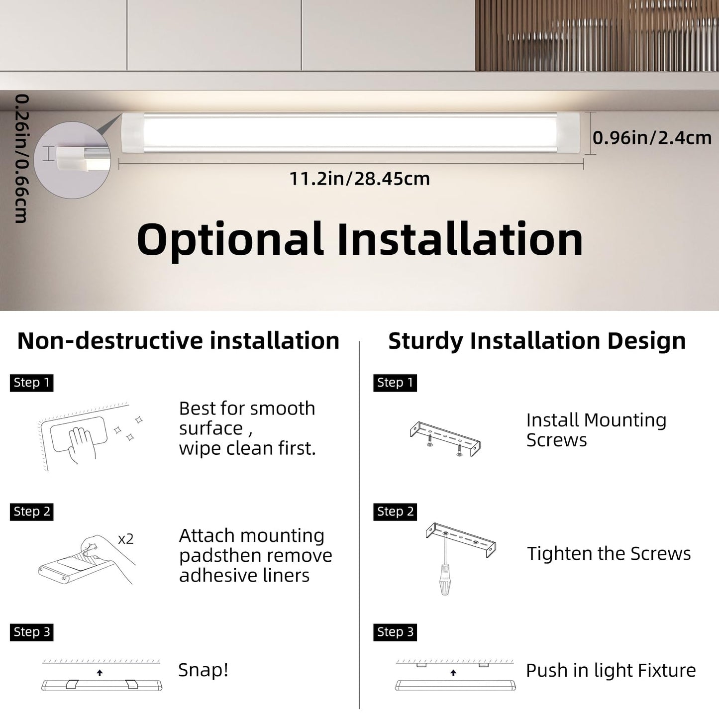 Rechargeable Motion Sensor Under Cabinet Light - LED Strip Light