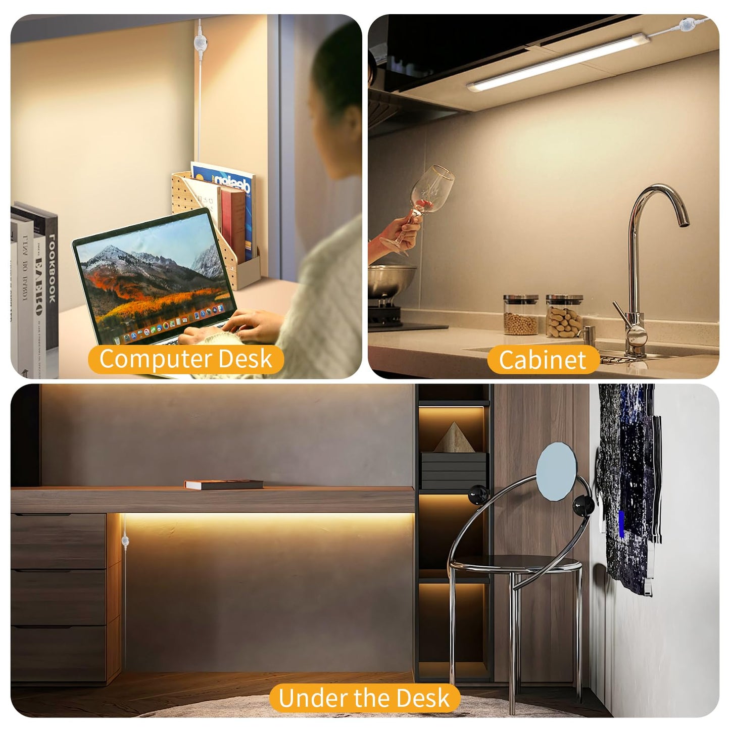 Rechargeable Motion Sensor Under Cabinet Light - LED Strip Light