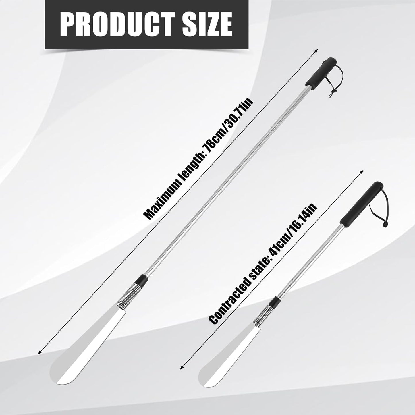 Extendable Shoe Horn - Adjustable Stainless Steel Long Handle Shoe Aid