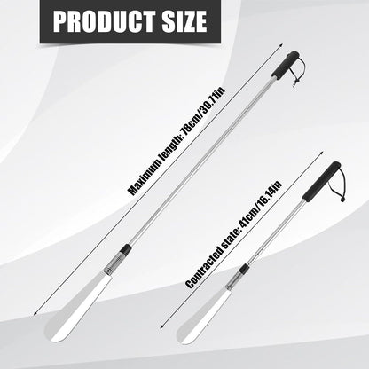 Extendable Shoe Horn - Adjustable Stainless Steel Long Handle Shoe Aid
