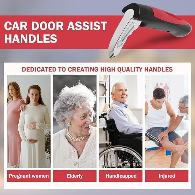 Car Door Assist Handle 2-Pack, Sit-to-Stand Support, Blue