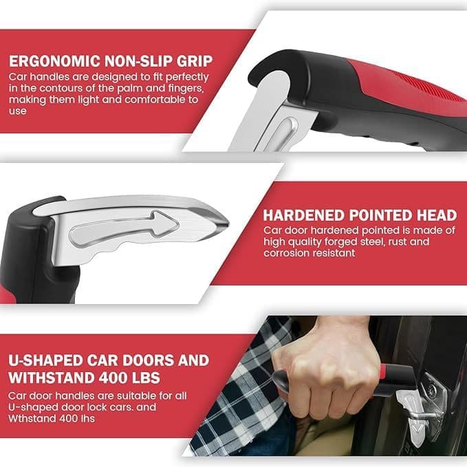 Car Door Assist Handle 2-Pack, Sit-to-Stand Support, Blue