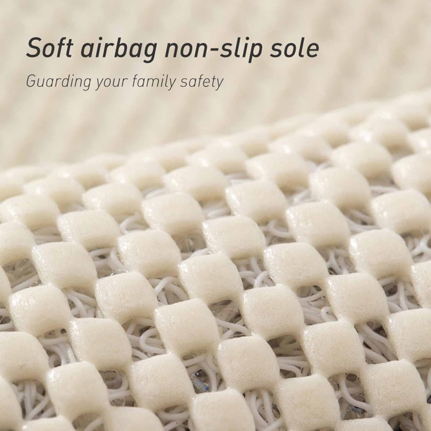 Non-Slip Bath Mat - Secure Grip, Quick-Dry (Beige)