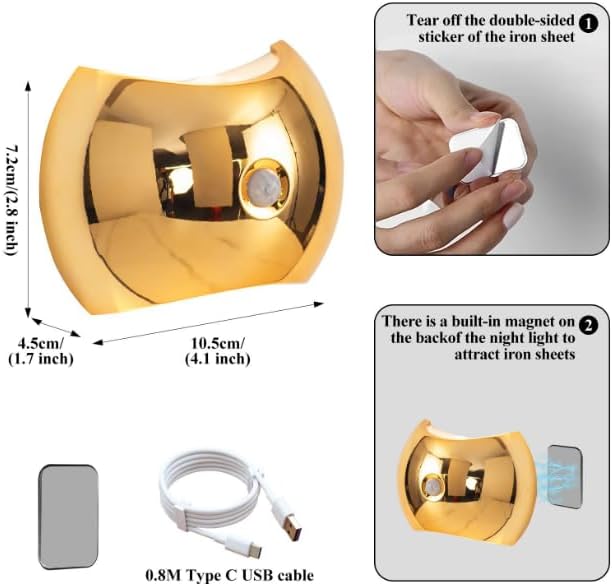 Rechargeable Motion Sensor Wall Light - Magnetic LED Night Light (White)