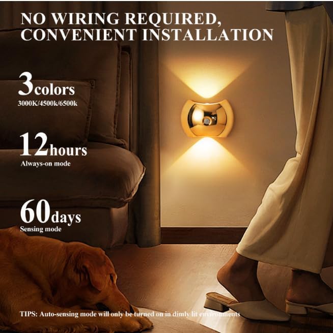 Rechargeable Motion Sensor Wall Light - Magnetic LED Night Light (White)