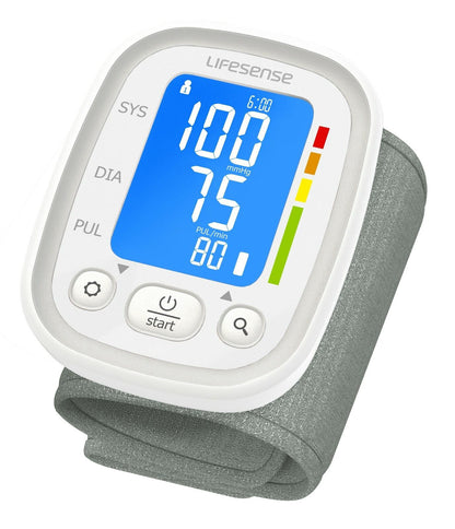 Automatic Wrist Blood Pressure Monitor - Easy-to-Read Digital Display (White