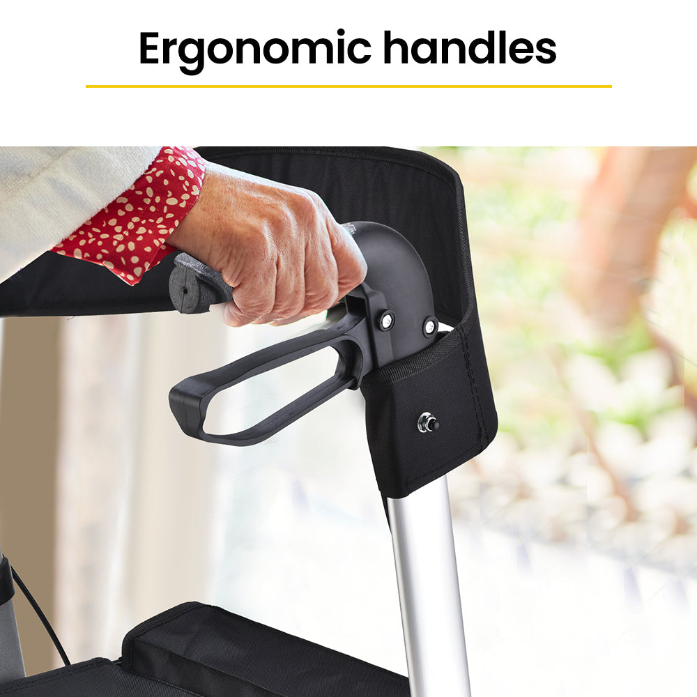 Equipmed Easy Stride Rollator with Seat & Bag, Foldable, 135kg