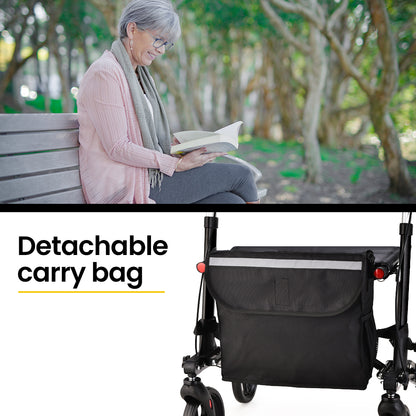 Equipmed Easy Stride Rollator with Seat & Bag, Foldable, 135kg