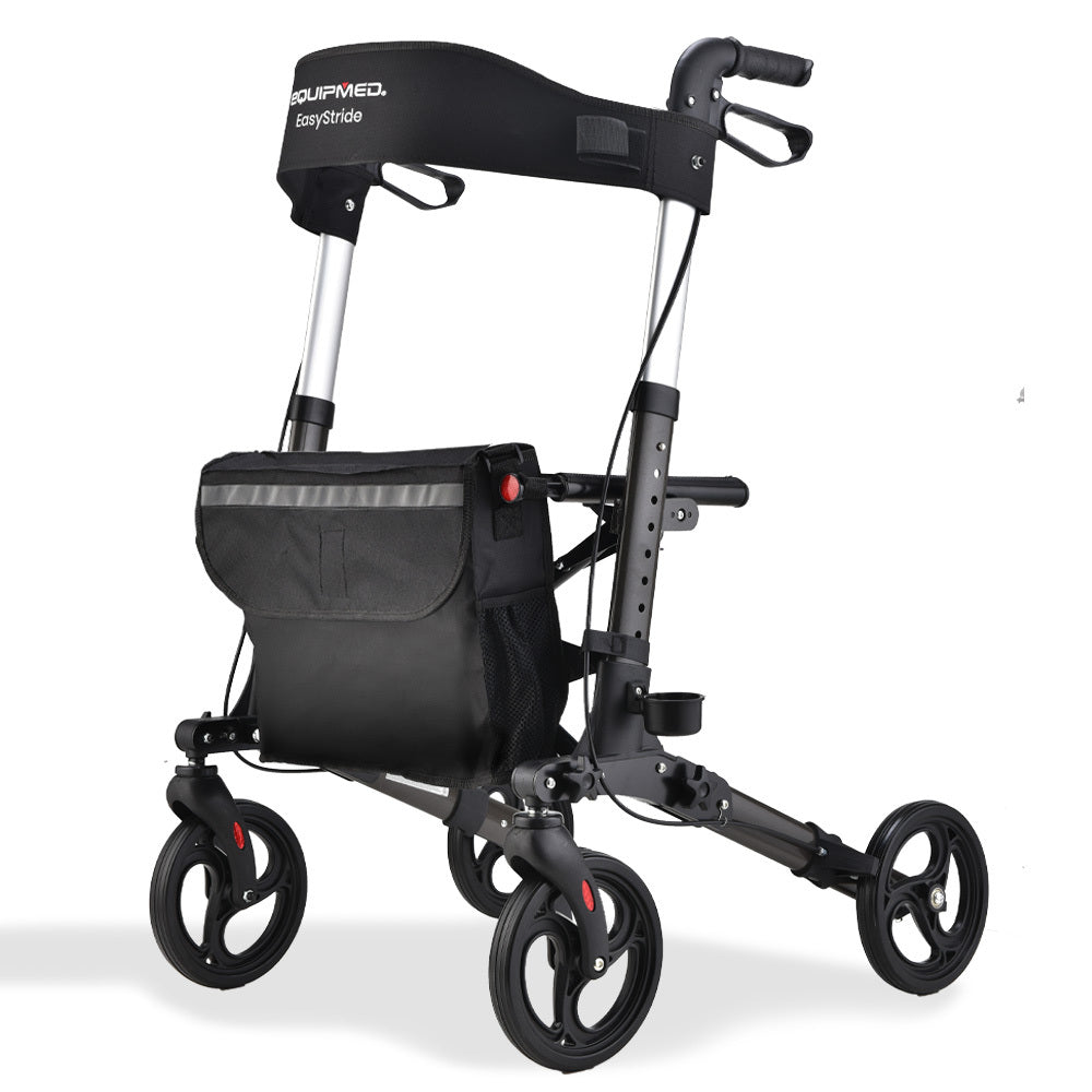 Equipmed Easy Stride Rollator with Seat & Bag, Foldable, 135kg
