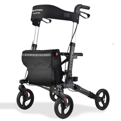 Equipmed Easy Stride Rollator with Seat & Bag, Foldable, 135kg