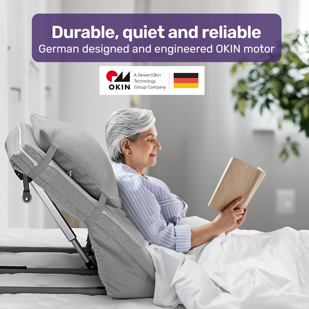Equipmed backrest showing full recline range from flat to upright