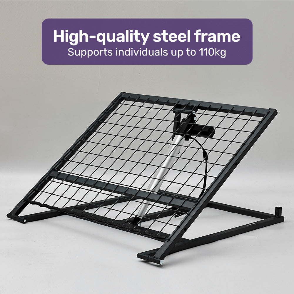 Equipmed backrest steel frame and cushioning detail