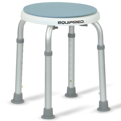Equipmed Swivel Shower Stool - 360 degrees Rotating Seat, Adjustable Height (120 kg Capacity)