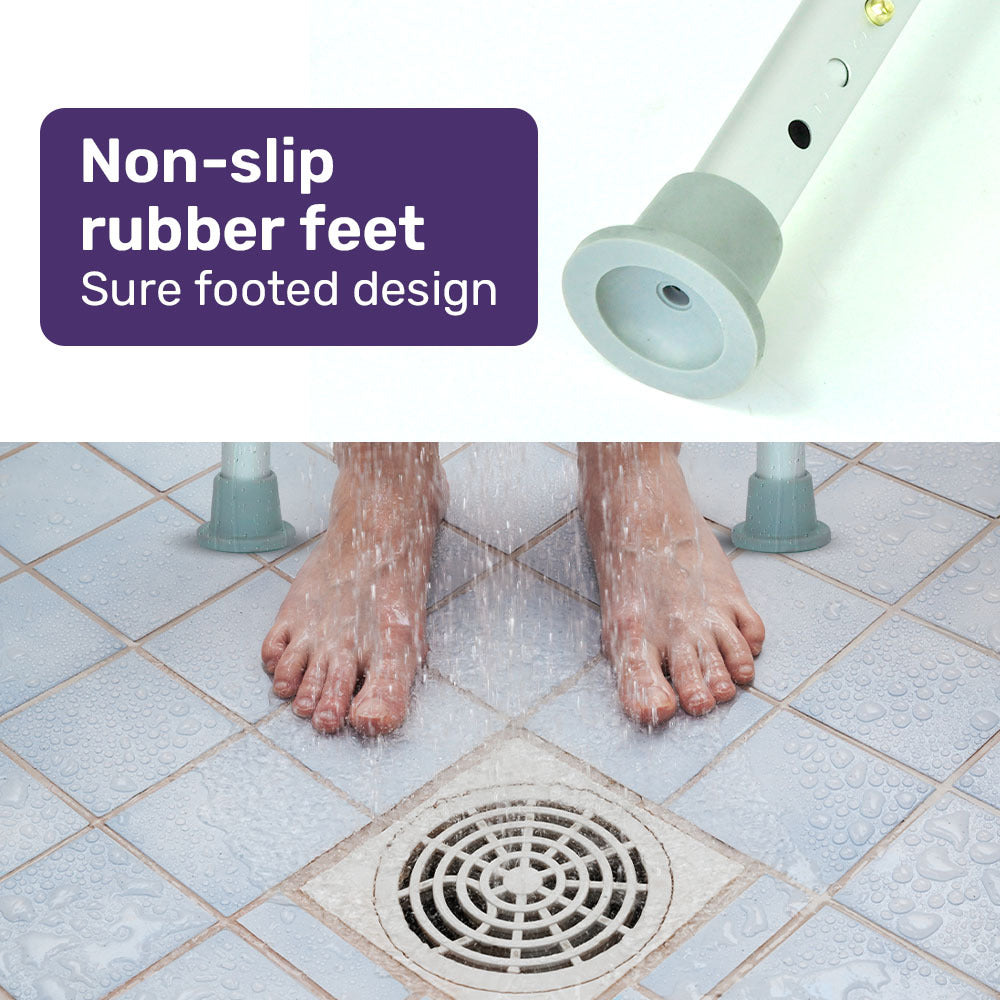 Equipmed Swivel Shower Stool - 360 degrees Rotating Seat, Adjustable Height (120 kg Capacity)