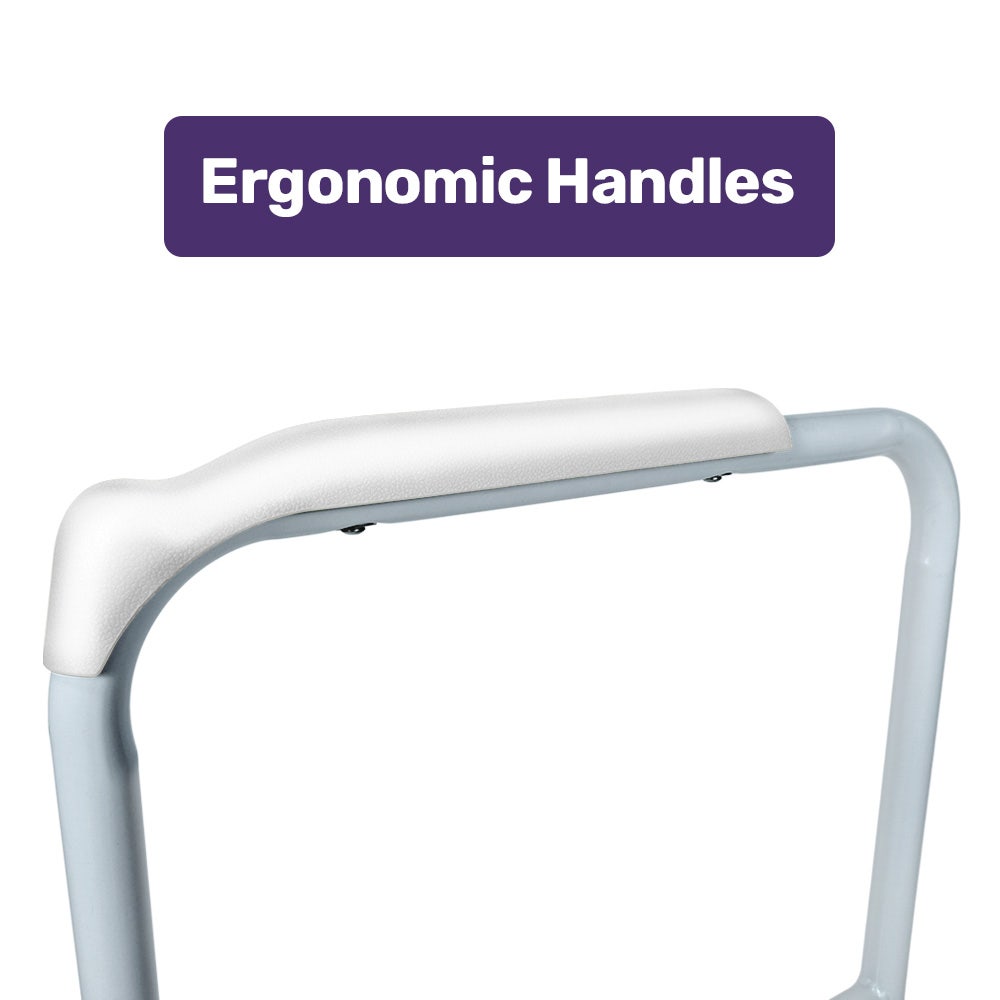 Equipmed Over Toilet Support Frame - Adjustable Height & Width (125 kg Capacity)