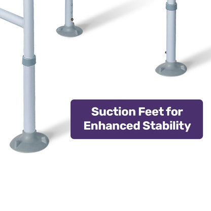 Equipmed Over Toilet Support Frame - Adjustable Height & Width (125 kg Capacity)