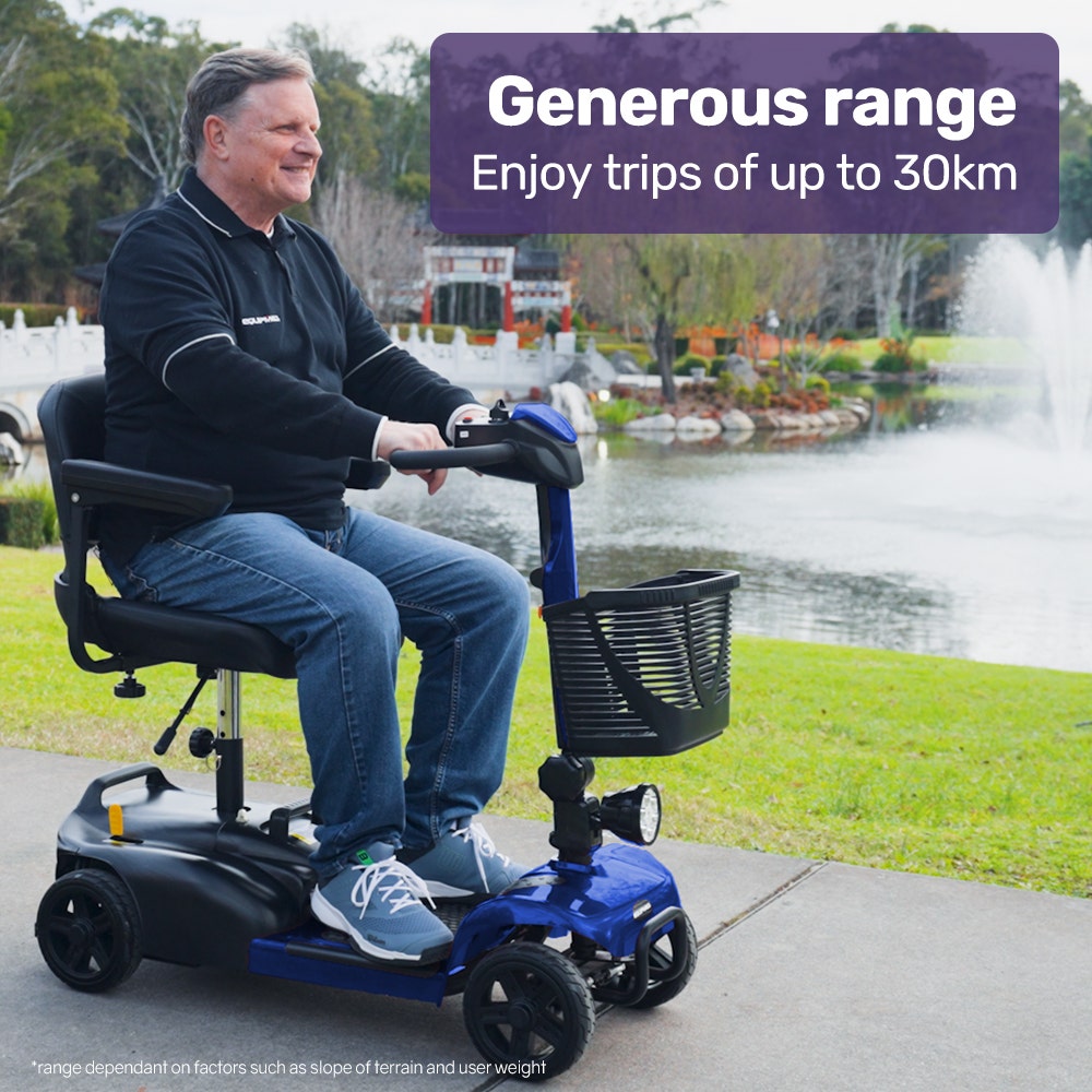 Mid-Sized Electric Mobility Scooter — Lithium Battery, 30km Range, Foldable Armrests
