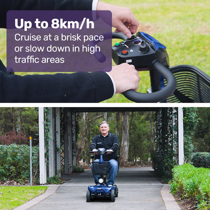 Mid-Sized Electric Mobility Scooter — Lithium Battery, 30km Range, Foldable Armrests