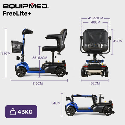 Mid-Sized Electric Mobility Scooter — Lithium Battery, 30km Range, Foldable Armrests