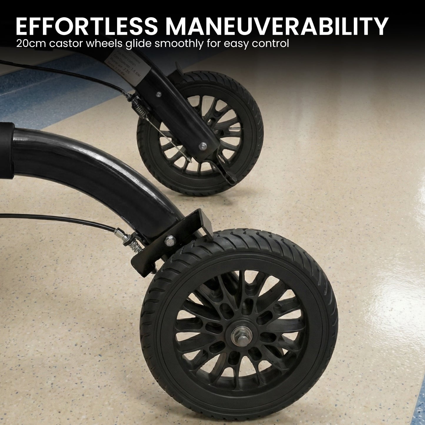 Orthonica 2-in-1 Rollator Wheelchair, Foldable, Black & Silver