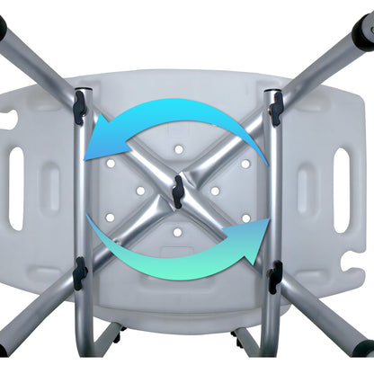 Orthonica Adjustable Aluminium Shower Chair - Non-Slip Seat (136 kg Capacity)