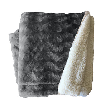 Plush Fleece & Sherpa-Backed Reversible Throw – Beige (Available in 2 Colours)