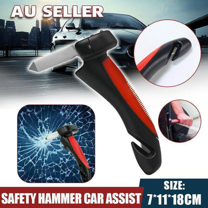 Car Door Assist Handle with Glass Breaker, Cutter & LED Light