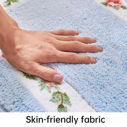 Non-Slip Entry Mat - Floral Half-Round Design (50 x 80 cm)