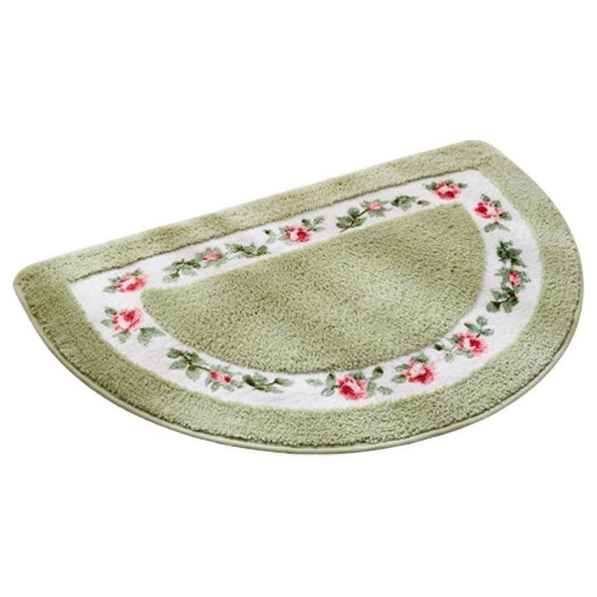 Non-Slip Entry Mat - Floral Half-Round Design (50 x 80 cm)