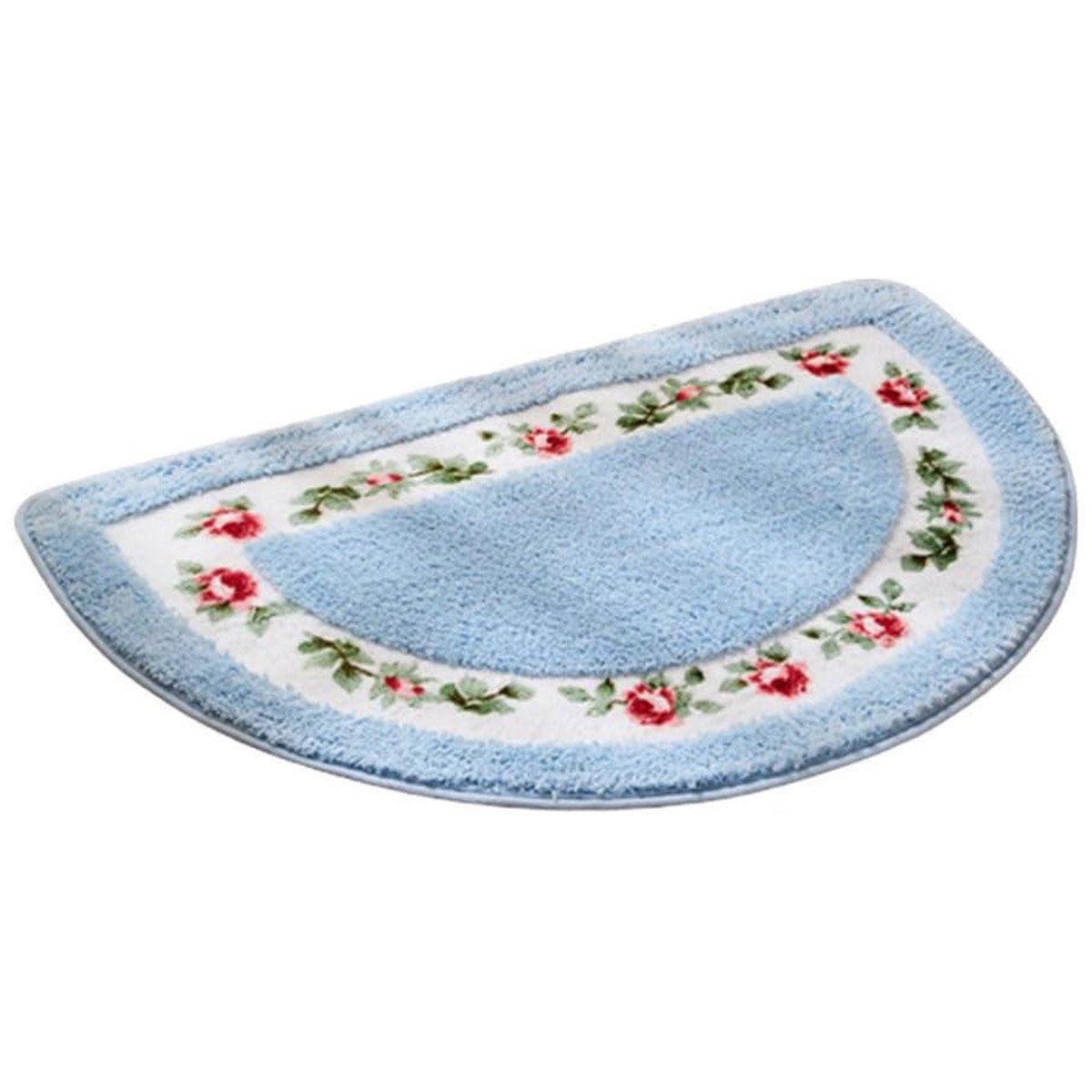Non-Slip Entry Mat - Floral Half-Round Design (50 x 80 cm)