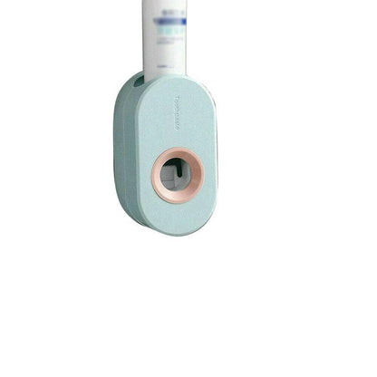 Automatic Toothpaste Dispenser Bathroom Wall-Mounted Rack Toothbrush Holder - Dark Blue