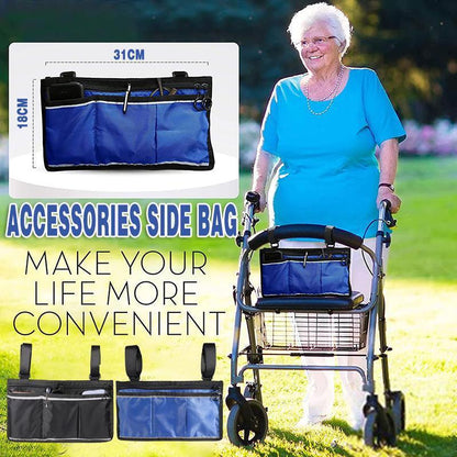 Wheelchair & Walker Side Storage Bag, Double-Sided, Black