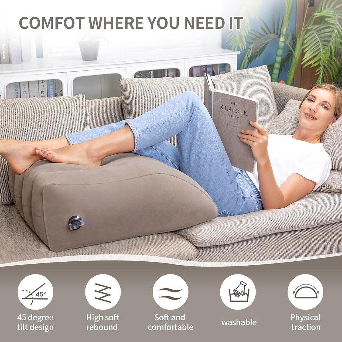 Inflatable Leg Elevation Cushion - Wedge Support Pillow